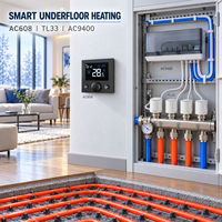 Système de contrôle intelligent pour chauffage par le sol AC608 TL33 AC9400, thermostat, actionneur électrique, boîtier de commande central AC220V