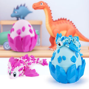 Dragon imprimé en 3D avec œuf, objets originaux, cadeaux amusants, jouet anti-stress pour adultes, adolescents, garçons, décoration de la maison, remplissage de <span class=keywords><strong>panier</strong></span> de Pâques - Product Image 4