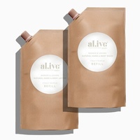 Sachet Doypack Personnalisé Biodégradable et Réutilisable en Papier Kraft, Emballage Souple avec Bec Verseur pour Jus et Cosmétiques