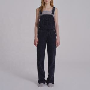 Hemp Cotton Straight Leg <strong>Black</strong> Denim <strong>Dungarees</strong> Rompers Loose Jean Overalls for <strong>Women</strong> - Product Image 3