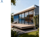 Maison préfabriquée modulaire en conteneurs à deux étages avec grande façade vitrée