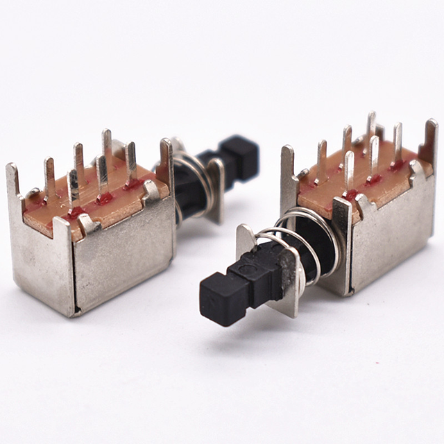 Straight Key Switch A03 Self-Locking with Spring Double Row 6Pin Piano Push Button PS-22F02 DC30V 0.3A