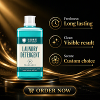Détergent liquide pour lessive OEM personnalisé, parfum frais longue durée, produits de nettoyage, parfum d'hortensia, emballage mural droit