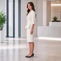 Ensemble de tailleur blanc pour femme, ensemble de tailleur de bureau pour femme, ensemble de tailleur professionnel pour femme, ensemble de tailleur deux pièces pour femme