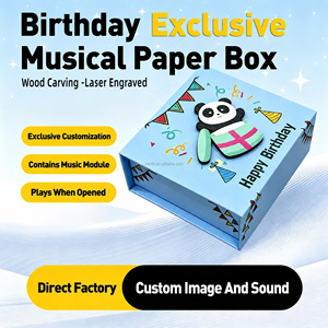 Boîte à musique personnalisée en bois motif panda, boîte musicale surprise <span class=keywords><strong>joyeux</strong></span> <span class=keywords><strong>anniversaire</strong></span>, motif animal mignon, vente en gros, cadeau pour enfants - Product Image 1