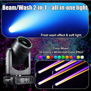 Projecteur à tête mobile Sharpy Beam 7r 230W B22 RGBW avec anneau halo, super lumineux, double prisme à 24 facettes, DMX512, CCT 3200-5600K, pour discothèque, DJ, bar - Product Image 4