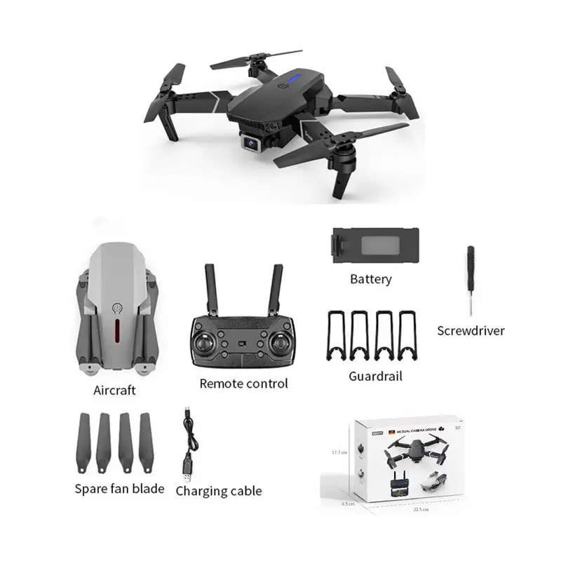 2023 New E88 Drone With Wifi FPV 1080P 4K HD Dual Camera RC Quadcopter done duron low price drone with camera