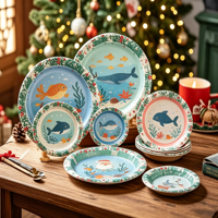 Assiettes en papier rectangulaires fantaisie de haute qualité et en matières premières neuves, concevez vos propres plats en papier pour les fêtes