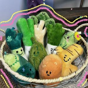 Ciondoli Peluche Creativi a Forma di Verdure: Cipollotti, Zenzero, <span class=keywords><strong>Aglio</strong></span> - Piccole Bambole Divertenti Super Morbide 10-15cm Antistress - Vendita all'Ingrosso - Product Image 3