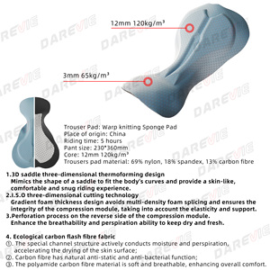 Darevie Pantaloncini da Ciclismo Personalizzabili Resistenti all'Usura, Imbottiti, ad Alta Elasticità con Fasce Posteriori a Righe per Uomo - Product Image 6