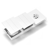 Interruptores y Enchufes de Pared WESA Ultrafinos con Botón Pulsador de 1/2/3 Vías, Enchufe Europeo de 1/2 Vía, Combinación Libre, Diseño Moderno de Lujo