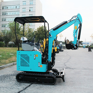 Mini-excavatrice sur chenilles multifonction bleue avec rayon de braquage court pour le creusement et le chargement souterrains - Product Image 3