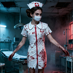 Disfraz de Médico/a Sangriento de Halloween Yi Xiaoyi, Traje de Cosplay Unisex para Adultos, Estilo Falda, Ropa para Fiesta - Product Image 3