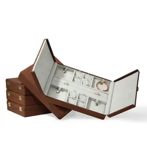 Lucking organizador de joias, caixa de armazenamento de joias personalizada de madeira organizador de viagem