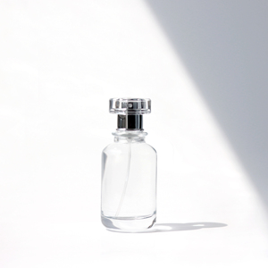 Nueva llegada 100mL botella de cristal de Perfume con forma de cilindro de cuello escalonado transparente con tapa plateada - Product Image 6