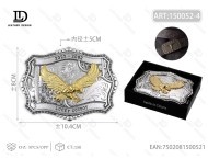 Fibbia per cintura irregolare in lega d'argento da 5,0 cm, di grandi dimensioni, con design a forma di aquila, per uomo, stile western - Product Image 1