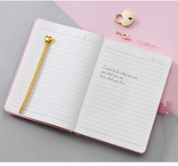 Organizador de cuaderno personalizado funda dura cuero PU A5 chica mujer rosa diario con cerradura