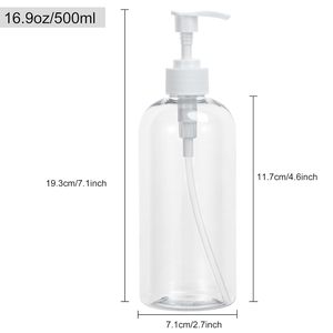 Contenants cosmétiques vides en PET blancs de 100 ml à 500 ml pour gel douche, shampoing et masque facial avec bouchon à vis - Product Image 2