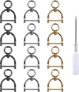 Anillos en D giratorios en forma de herradura, anillos en U, grilletes semicirculares con tornillo y destornillador para manualidades de cuero, correas y reemplazo de bolsos DIY - Product Image 1