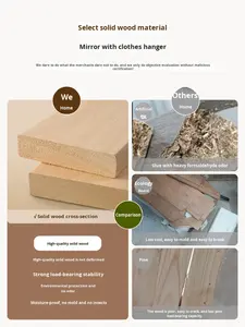 Specchio a figura intera con pannello forato, chiusura scorrevole invisibile integrata, per ingresso e corridoio, design nordico - Product Image 2