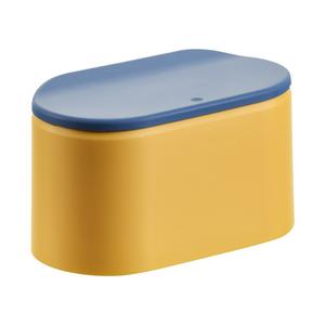 Cubo de basura de escritorio moderno y sencillo, ovalado, 4L, con tapa de apertura por presión, contenedor de residuos para interiores, caja de almacenamiento para oficina y hogar - Product Image 2