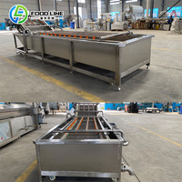 Automatische commerciële aardappel-, gember-, lotus-, papaja- en zoete aardappelreinigings-, was- en schilmachine voor groenten en fruit