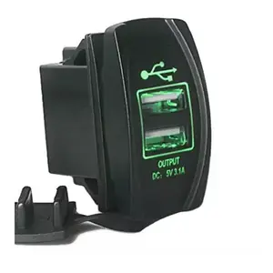 Kép USB Car Rocker phí ổ cắm thích hợp cho tất cả các loại xe nhanh phí Outlet đôi QC3.0 sạc jack