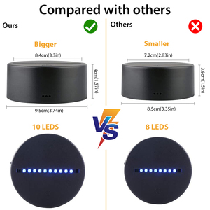 قاعدة إضاءة LED، مصباح ليلي، قاعدة عرض مضيئة بـ 7 أو 16 لونًا مع جهاز تحكم عن بعد، مصباح متغير الألوان، مصباح ليلي ثلاثي الأبعاد، قاعدة عرض لمصباح LED - Product Image 5