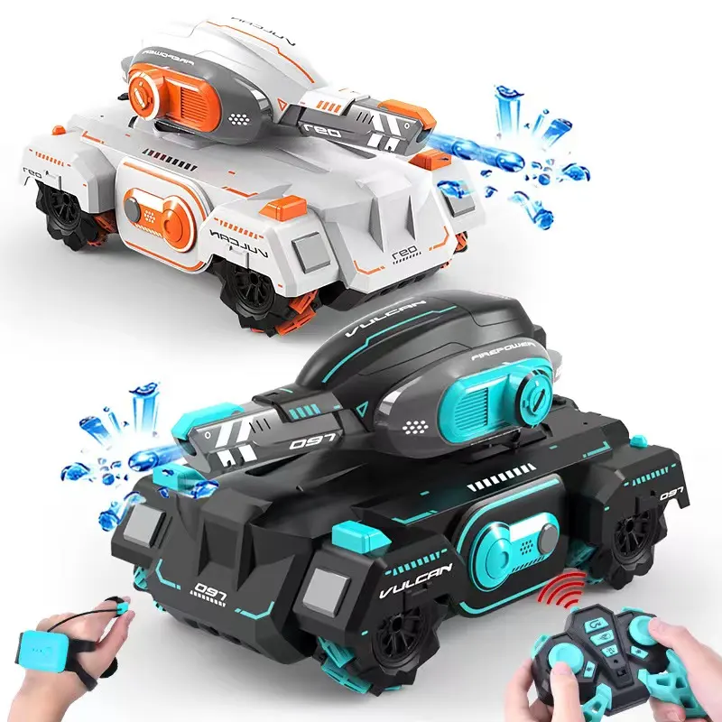 Water Bomb Launcher armor spray machine Vehicles 2.4GHz Remote Control Stunt Car toys Watch induction RC tank Car