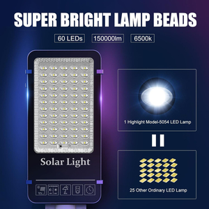 100W 200W 300W éclairage routier intégré lumières LED extérieur étanche IP67 lumières solaires rue extérieure - Product Image 3