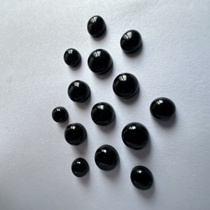 Élégant cabochon rond en onyx noir 100 % naturel TFH, qualité AAA, poli à la main, de 4 mm à 20 mm, pour la création de bijoux - Product Image 5