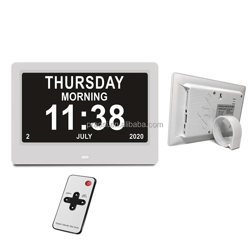 Pros-Reloj de día Digital para personas mayores, dispositivo con calendario, con fecha Extra grande, para la pérdida de memoria y la visión