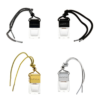 Diffuseur de parfum pour voiture en verre avec logo personnalisé, en forme de carré, en bois, à suspendre, conteneur de 8 ml ou 10 ml pour parfum ou fragrance