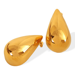 Pendientes colgantes de aleación de zinc chapados en oro con forma de gota de agua para fiesta, joyería de moda EH768 - Product Image 5