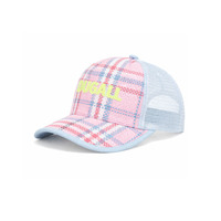 Nuovo Arrivo Cappello Trucker in Paglia Intrecciata con Fantasia a Quadri, Leopardo e Pois, Visiera Curva, Logo Personalizzabile, Cappellino Snapback in Rete per Ingrosso