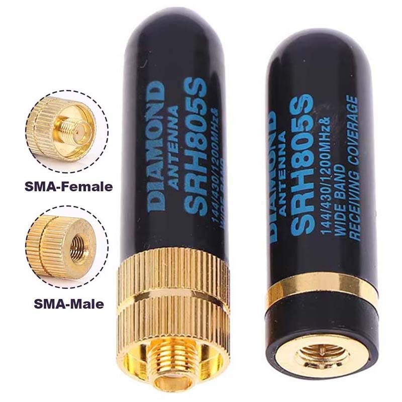 ABBREE Mini Walkie Talkie Antenna AR-805S SMA-Femmina Dual Band Antenna ad alto guadagno per Baofeng BF-888S UV-5R UV-21 PRO Ham Radio