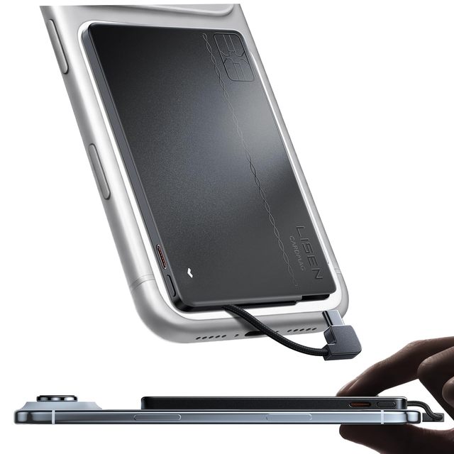 LISEN 2026 New Design Mini Pocket Power Bank 5000mAh Travel Charger Built in Type C Cable for iPhone 17 15 Samsung Ultra Thin