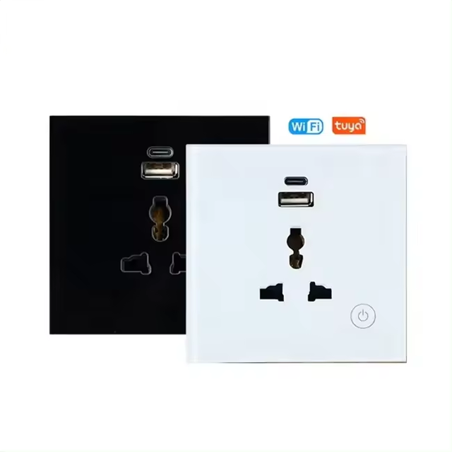 Tuya WiFi/ZigBee/HomeKit/Matter Universal 3-Hole Wall Socket with USB Type-C IP36 16A UK/EU Standard