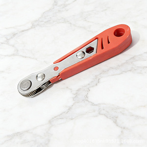 Industrial Grade Ratchet <b>Wrench</b> 11.2cm 1.9cm Thickness Hex Opening Metric High Carbon Steel Plated For Confined Spaces - Product Image 3
