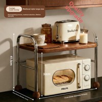 Support de four domestique à double niveau, multifonctionnel, durable, écologique, en métal, moderne et d'occasion, pour cuisinière à riz et rangement