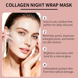 <span class=keywords><strong>Masque</strong></span> <span class=keywords><strong>Visage</strong></span> au Collagène Nuit Hydratant Éclaircissant Effet Peeling Hydrolysé avec Pinceau – Soin de la <span class=keywords><strong>Peau</strong></span> en Gelée – Étiquette Personnalisée - Product Image 5