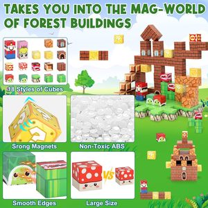 ตัวต่อแม่เหล็กพลาสติก ABS 100 ชิ้น ของเล่นเสริมพัฒนาการสำหรับเด็กชายและเด็กหญิง อายุ 2-9 ปี - สร้างโลกแม่เหล็กของคุณเอง ชุด Superbro - Product Image 3