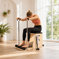 Chaise de Pilates Wunda en bois d'érable YS, portable, résistance réglable, cuir microfibre ultra-fin, pour la maison et le studio, exercices corporels