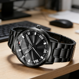 Montre à quartz pour homme avec cadran en acier inoxydable, style voiture de sport, étanche, montre-bracelet tendance - Product Image 2