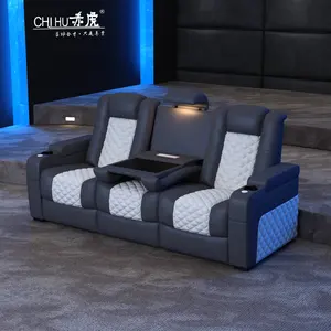 Foshan Furniture multi-functional luxury cinema sofa real leather massage electric recliner lounge customized theater chairs