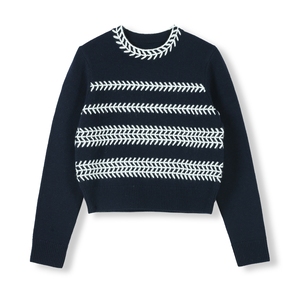 Maglione a righe 2024 personalizzato a maglia girocollo a maniche lunghe da <span class=keywords><strong>donna</strong></span> - Product Image 1