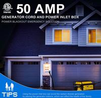 50 Amp jeneratör kablosu ve güç giriş kutusu [önceden delinmiş], 25FT jeneratör kabloları 50 Amp,125V/250V jeneratör güç kablosu büküm kilidi