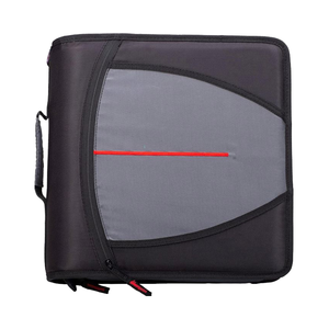 Free Sample BSCI 2 Inch O-<b>Rings</b> Padded Pocket Universal Zipper <b>Binder</b> 400 Page Capacity Comes Removable Shoulder Strap Polyester - Product Image 1