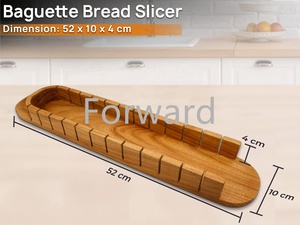 Rebanadora <span class=keywords><strong>de</strong></span> Baguette <span class=keywords><strong>de</strong></span> madera <span class=keywords><strong>de</strong></span> acacia <span class=keywords><strong>de</strong></span> grado alimenticio ingleteada con juego <span class=keywords><strong>de</strong></span> cuchillos <span class=keywords><strong>de</strong></span> acero inoxidable - Product Image 6
