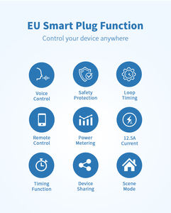 Alexa uyumlu taşınabilir uzaktan kumanda akıllı priz 12.5A güç ölçüm kablosuz elektrik zamanlayıcı çıkışı Tuya WiFi fişi - Product Image 2